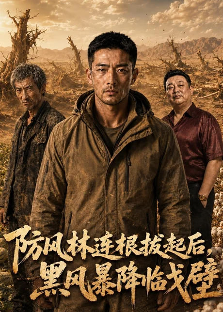 防风林连根拔起后，黑风暴降临戈壁